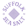 A circular purple logo on a white background reading 'SUFFOLK SEA SALT' with a geometric diamond motif in the center and small decorative symbols on the left and right.